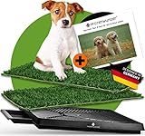 Hundeklo + 2X-Easy-WASH-Rasen + 1x Büchlein, Hundetoilette für kleine & große Hunde,...