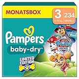 Pampers Windeln Paw Patrol Größe 3 (6kg-10kg) Baby-Dry, Limited Edition, 234 Windeln,...