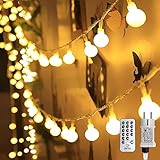 HAUSPROFI 200er LEDS Kugel Lichterkette 20M Dimmbar, Globe Lichterkette mit EU Stecker...