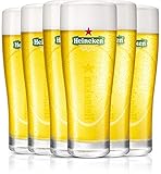 Heineken | Biergläser | 6-teiliges Set | Ellipse | 25 cl / 250 ml | Grünes Logo | Bier...