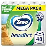 Zewa bewährt Toilettenpapier mit Strohanteil 3x 16 Rollen