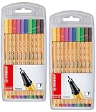 Fineliner - STABILO point 88 - 2x 10er Pack - Standardfarben