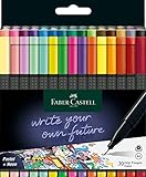 Faber-Castell 151630 Box mit 30 Grip Finelinern, 0,4mm Fineliner Stifte mit ergonomischem...
