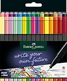 Faber-Castell 151630 - Grip Finepen, Fineliner, mit metallgefasster Faserspitze 0.4 mm,...