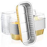 Andy's Orchids Aluminium-Auflaufförmchen mit Deckel, Mini-Kastenformen, 50 Stück, 200 ml...