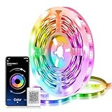 Mexllex LED Strip 5m, LED Streifen 5m, Musik Sync, Farbwechsel LED Lichterkette, Steuerbar...