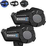 MOMAN Motorrad Intercom Headset, H2 Motorradhelm Gegensprechanlage Bluetooth...