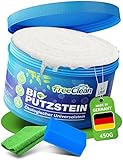 FreeClean® BIO Putzstein 450g inkl. 2-in-1 Schwamm & Poliertuch - Universalstein Set mit...
