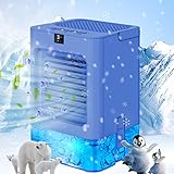 Mobile Klimaanlage mit 7 Farblichtern 3 Geschwindigkeiten, 700 ml Ventilator HD-Anzeige...