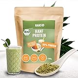 HANS Brainfood - Bio Hanfprotein Pulver 1000g aus Deutschland | Proteinpulver 55% Eiweiß...