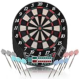 Physionics® Elektronische Dartscheibe - viele Spiele, mehr als 100 Spielvarianten, 12...