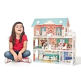 Hölzernes Puppenhaus, Playmobil Dollhouse, Spielhaus zubehör-Spielset mit Möbeln und...