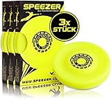 SPEEZER® Mini Frisbee 3er Set – die gelbe Wurfscheibe ist das Outdoor Fun Sport Gadget...