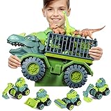 burgkidz Dinosaurier Truck Spielzeug, Dino Trucks Transporter Spielset mit Dinosaurier...