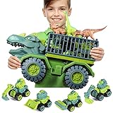 burgkidz Dinosaurier Truck Spielzeug, Dino Trucks Transporter Spielset mit Dinosaurier...