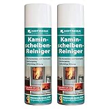 HOTREGA Kaminscheiben Reiniger 300ml Set mühelos Ruß vom Kaminglas entfernen Kachelofen...