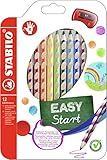 Ergonomischer Buntstift für Rechtshänder - STABILO EASYcolors - 12er Pack mit Spitzer -...