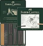 Faber-Castell 112978 - Pitt Kohle Set im Metalletui, 24-teilig