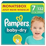 Pampers Windeln Größe 7 (15kg+) Baby-Dry, Extra Large, MONATSBOX, bis zu 12 Stunden...