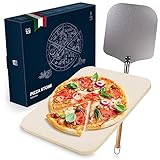 Blumtal Pizzastein für Backofen & Gasgrill inkl. Pizzaschieber - Pizzastein rechteckig...