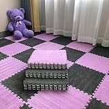 30pcs/29.06sqft Ineinandergreifende Teppichfliesen Zottelige Spielmatte 12 X 12 X 0,4 Zoll...