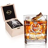 LIGHTEN LIFE Geschenke zum 60 Geburtstag für Männer,1963 Whiskyglas in wertvoller...