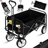 KESSER® Bollerwagen faltbar Handwagen Transportkarre Gerätewagen | inkl. 2 Netztaschen |...