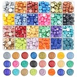 Wachs Achteckig Wachssiegel Set, 24 Farbe Siegelstempel 720 Stück siegelwachs Perlen,...
