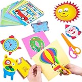 Koogel Kinder Papierschnitt Set, 120 Blatt Papier mit 2 Stück Kinder Sicherheit Schere...