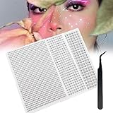 TSUWNO Glitzersteine Selbstklebend Strass Aufkleber 4 Blatt Silberne Strasss Größe Mixed...