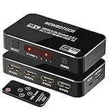 NOWBOTUCH 4x1 HDMI-Schalter Splitter 4 Anschlüsse 4Kx2K 60Hz 1080P, 3D HDMI 2.0 Switcher...