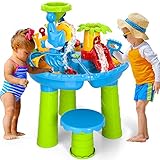 Kinder Sand Wassertisch für Kleinkinder 3 in 1 Sand- und Wasserspieltisch Strandspielzeug...