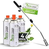 Green Camp® Unkrautvernichter inkl. Gaskartuschen - stabiler Unkrautbrenner mit...