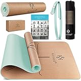 KESSER® Yogamatte Kork Inkl. Tragegurt Tasche & Yoga-Block Gymnastikmatte Yoga Matte...