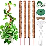 modacraft 4 Pack 64cm Pflanzenstab Rankhilfe, Biegbar Kokosfaser Moosstab für Monstera...