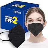 30 FFP2/KN95 Maske Schwarz CE Zertifiziert, Medizinische Mask mit 4 Lagige Masken ohne...