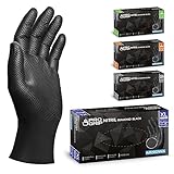 PROGRIP Einweghandschuhe Schwarz, Einmalhandschuhe extra stark, Nitrilhandschuhe XL, 2x...