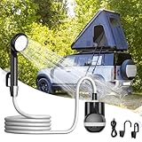 Forever Speed Campingdusche mit Pumpe, Camping Dusche Outdoor Set mit akku, 2200mAh...
