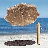 ARtsim 2.4M 2M Hawaii Strandschirm Braun Sonnenschirm Bast Gartenschirm Party Strohschirm...