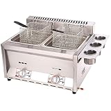 MKYOKO Rostfreier Stahl 304 Fritteuse Gas-Chip-Friteuse Edelstahl in Lebensmittelqualität...