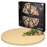 Navaris Cordierit Pizzastein XL für Backofen Grill - Ø30,5cm Pizza Stein Ofen Brot...