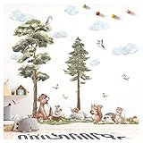 Grandora Waldtiere Wandtattoo für Kinderzimmer Tiere Wandsticker für Babyzimmer...