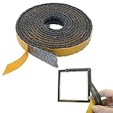Flachofenseil, selbstklebend, schwarz, Fiberglas-Dichtung, Ofen, Glasdichtung, Feuerseil,...