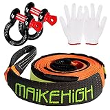 MAIKEHIGH Abschleppseil 5M x 5cm, 10 Tonnen (22,000 Lbs) Polyester Tow Rope Kit Für...