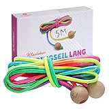 KLEINTOBER I premium Springseil Kinder I 5m Springseil lang I Hüpfseil Set I 500cm I...