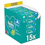 Pampers Fresh Clean Feuchttücher 15 Packungen (15 x 80 Stück),1200 Feuchttücher, milder...