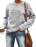 Damen-Sweatshirt, Rentier, Alkohol, Dancer, Prancer, Vixen, Moscato, Wodka, Tequila,...