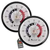 2x Kühlschrankthermometer Gefrierschrankthermometer 5,2cm rund analog selbstklebend...