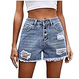 Generisch Frauenkleidung, Y2K Shorts Damenshorts Jean Baumwollwesen Shorts Weiß Frauen...