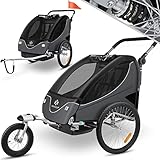 KESSER® Cruiser Kinderanhänger Fahrradanhänger 360° Drehbar mit Federung 2in1...